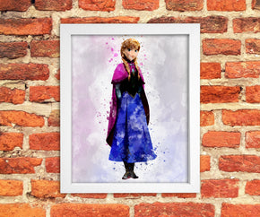 ANNA Frozen Watercolor Art Digital File Instant Download, Print-At-Home