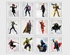 The Avengers Watercolor Art Digital File Instant Download, Print-At-Home