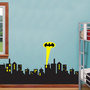 Super Hero City Skyline Wall Sticker Décalcomanies