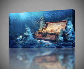 PIrates Treasure Ocean Canvas Print Giclee