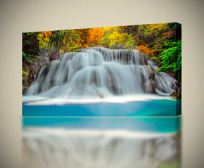 Waterfall Forest Trees Nature Canvas Print Giclee