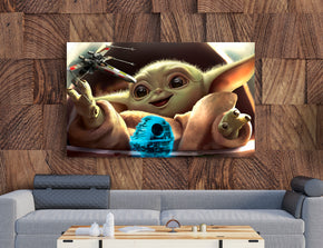 Baby Yoda The Mandalorian Print Canvas Giclee CA1286