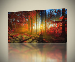 Red Fantasy Forest Canvas Print Giclee