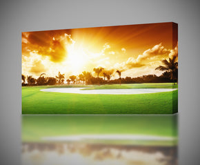Golf Course Sunset Canvas Imprimer Giclee