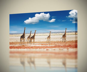 Giraffes In Desert Canvas Print Giclee