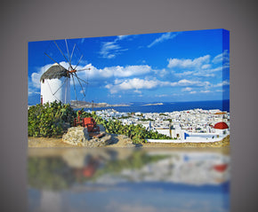 Grèce White City Beach Canvas Print Giclee