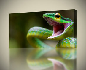 Green Snake Canvas Print Giclee