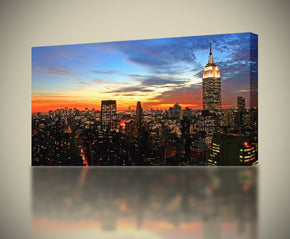 New York City Skyline Sunset Canvas Print Giclee