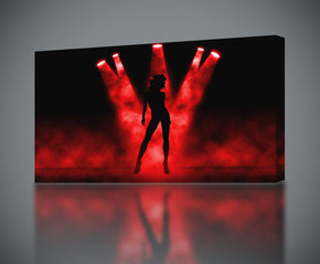 Red Lights Exotic Dancer Canvas Print Giclee