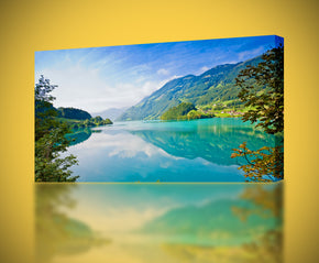 Turquoise Lake View Canvas Print Giclee
