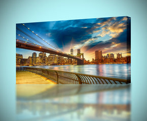 Brooklyn Bridge New York Sunset Canvas Print Giclee