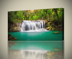 Waterfall Forest Lake Canvas Print Giclee