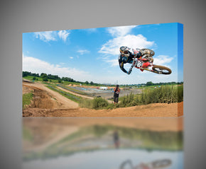 Motocross Extreme Motorcycle Canvas Print Giclee