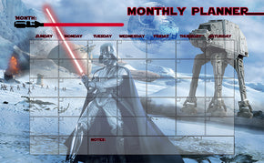 Star Wars Monthly Erasable Planner Schedule Decal WALL STICKER Kids CC014
