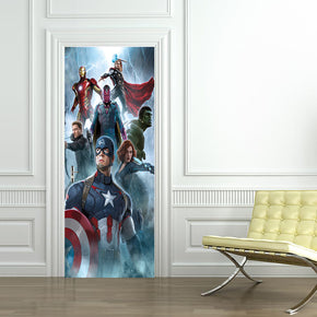 The Avengers Super Heroes Personalized DOOR WRAP Decal Removable Sticker D01