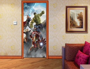 Super Heroes Characters DIY DOOR WRAP Decal Removable Sticker D03