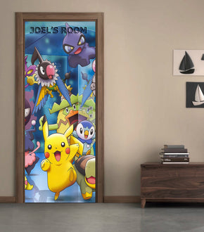 POKEMON Personalized DOOR WRAP Decal Removable Sticker D05