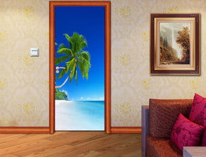 Tropical Beach DIY DOOR WRAP Decal Sticker Amovible D09