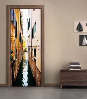 Venice Cannal DIY DOOR WRAP Decal Removable Sticker D102