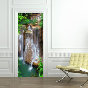 Waterfall Forest Trees DIY DOOR WRAP Autocollant amovible décalcomanie D104