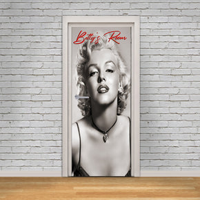 Marilyn Monroe Personalized Name DOOR WRAP Decal Removable Sticker D118
