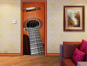 Musique de guitare classique DIY DOOR WRAP Autocollant amovible D152