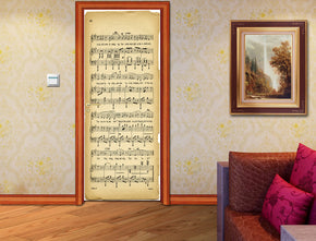 Feuille de notes musicales DIY DOOR WRAP Autocollant amovible D155