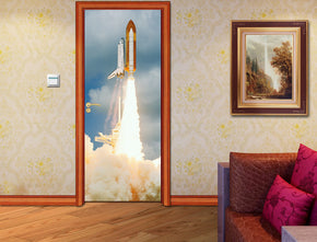 Space Shuttle Lift Off DIY DOOR WRAP Decal Removable Sticker D169
