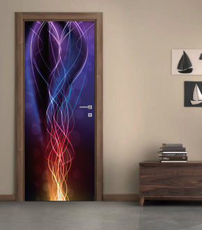 Abstract Neon DIY DOOR WRAP Decal Removable Sticker D17