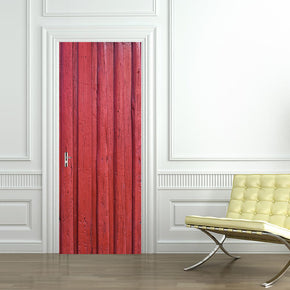 Planches de bois rouge DIY DOOR WRAP Autocollant amovible décalcomanie D182