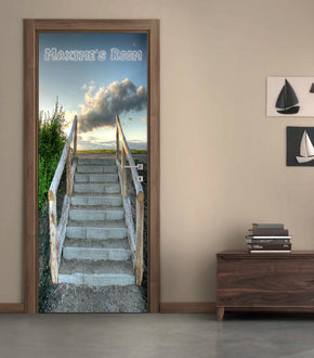 Stairway To Heaven Personalized Name DOOR WRAP Decal Removable Sticker D215