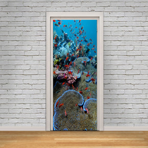 Coral Reef & Fish DIY DOOR WRAP Decal Removable Sticker D236