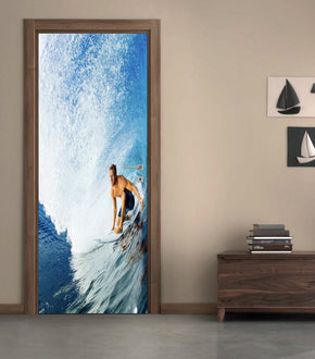 Wave Surfing DIY DOOR WRAP Decal Sticker Amovible D238