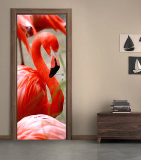 Flamingo Birds DIY DOOR WRAP Autocollant amovible décalcomanie D248