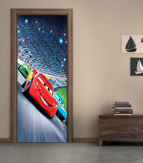 Lightning Mcqueen DIY DOOR WRAP Decal Sticker Amovible D25