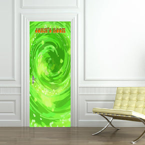 Rick & Morty Portal nom personnalisé porte enveloppe autocollant amovible autocollant D264