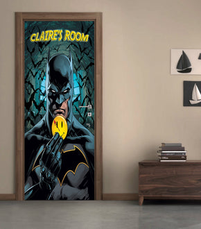 Batman Personalized Name DOOR WRAP Decal Removable Sticker D278