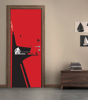 Super Heroes Characters DIY DOOR WRAP Decal Removable Sticker D294