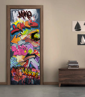 GRAFFITI DIY DOOR WRAP Decal Sticker Amovible D316