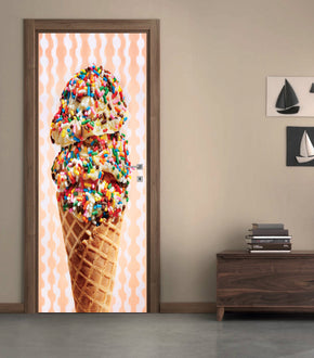 Ice Cream DIY DOOR WRAP Decal Removable Sticker D76