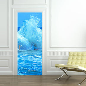 Ocean Waves DIY DOOR WRAP Autocollant amovible décalcomanie D86