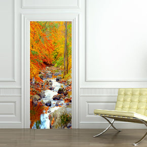 River In Forest DIY DOOR WRAP Autocollant amovible décalcomanie D97