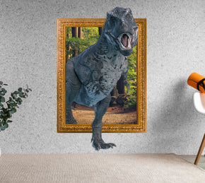 Dinosaur T-Rex 3D Painting Frame Wall Sticker Decal BW016