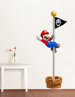Super Mario Bros Flagpole Win! Wall Sticker Decal 023