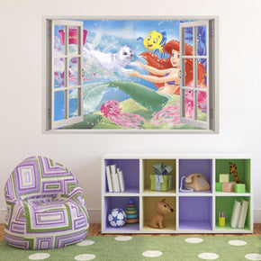 La petite sirène Ariel 3D fenêtre sticker mural autocollant H110