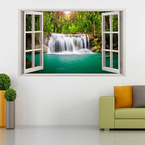 Waterfall Fantasy Forest 3D Window Wall Sticker Decal H113