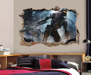 Master Chief Halo 3D Smashed Broken Wall Sticker Decal H150