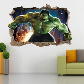 The Incredible Hulk 3D Smashed Wall Decal Wall Sticker H154