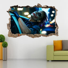 The Joker Police Ride Batman 3D Smashed Wall Decal Wall Sticker H160