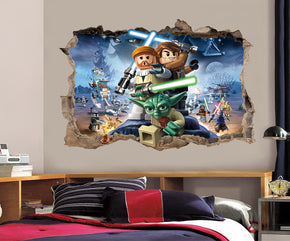 Lego Star Wars 3D Smashed Broken Wall Decal Wall Sticker H162